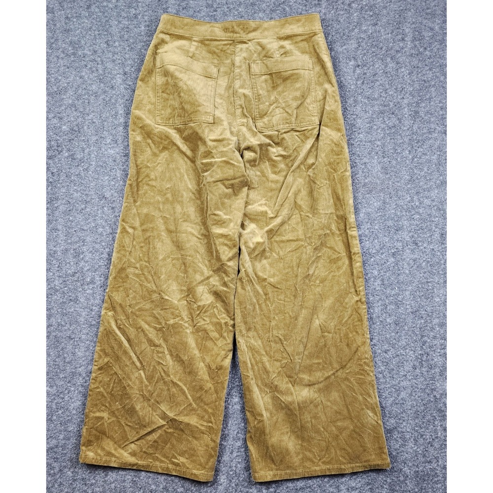 Eileen Fisher Corduroy Pants‎ Womens XS Gold Organic Cotton Wide Leg Mid Rise